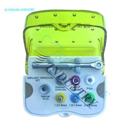 Dental Implant Removal Kit - Set of 8 with Ratchet Wrench - Set of 8