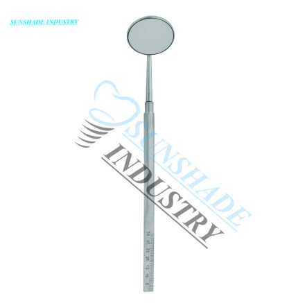 Dental Mirror with Millimeter Scale Handle Stainless Steel - 10 Pcs